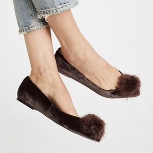 Sam Edelman Suede Pom Pom Flats